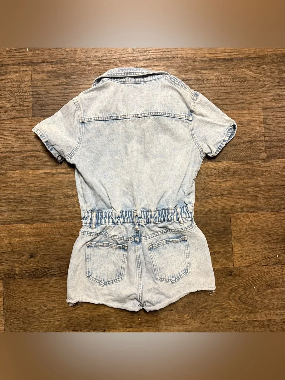SHEIN Light Wash Denim Short Romper Size Small